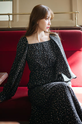 Slit Sleeve Floral Print Dress