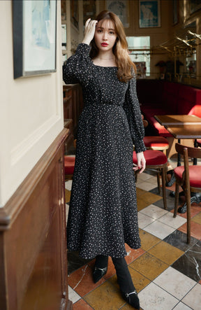 Slit Sleeve Floral Print Dress