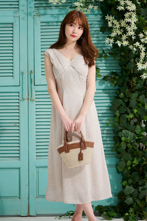 新色】Lace Trimmed Floral Dress