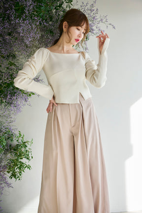 Front Tuck Wide Pants