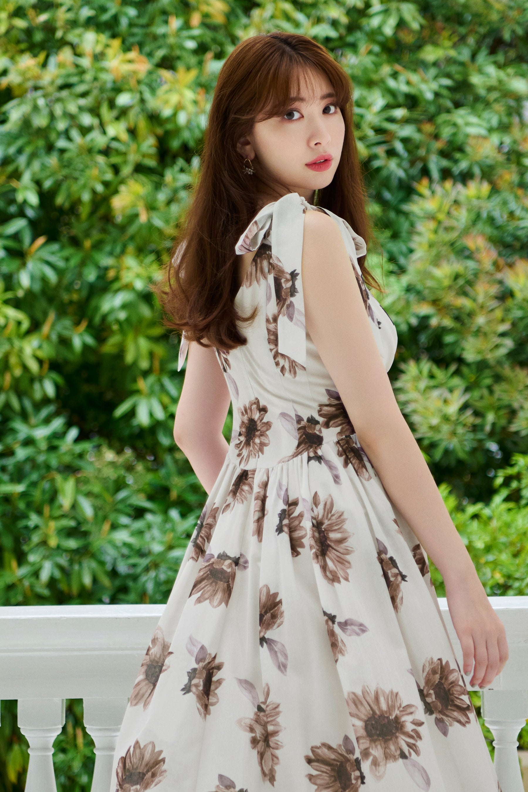 エクルベージュ Herlipto♡Sunflower-Printed Midi Dress - 通販