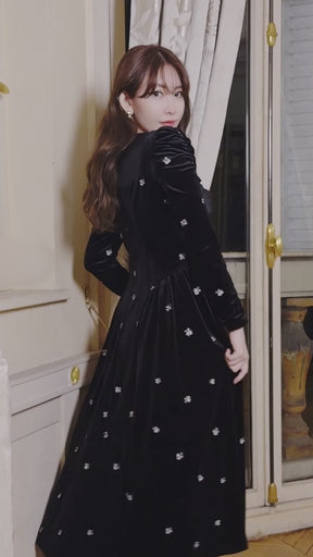 Belmont Floral Velour Dress