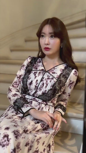 【2月中旬發送】Grasse Floral Pleated Dress