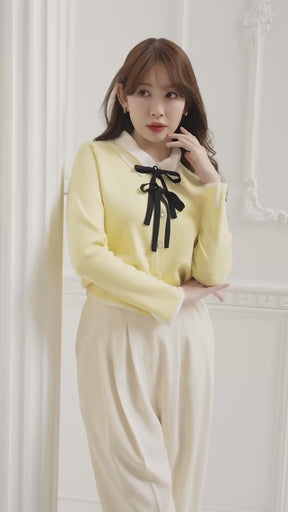 Lilas Ribbon Knit Cardigan