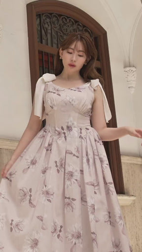 【新色】Sunflower-Printed Midi Dress