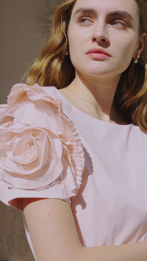 【4月中旬発送】【rose / black】Vol.2 Rose Sleeve Top