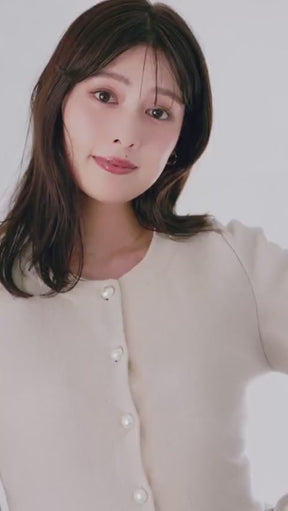 ［Essentia］Curved-Sleeve Peplum Knit Jacket