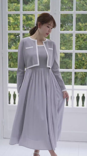 【2月上旬發送】【新色】Bicolor Knit Dress Set