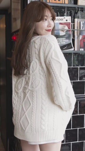 H Boa Cable Knit Cardigan