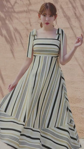 Cordelia Striped Ribbon Dress