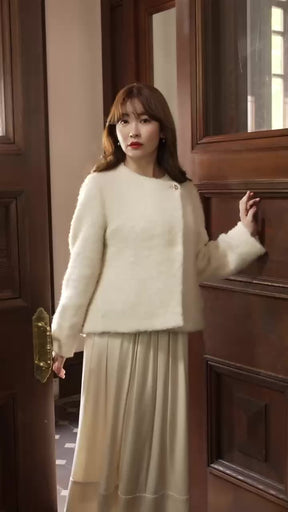 Elise Boucle Peplum Coat