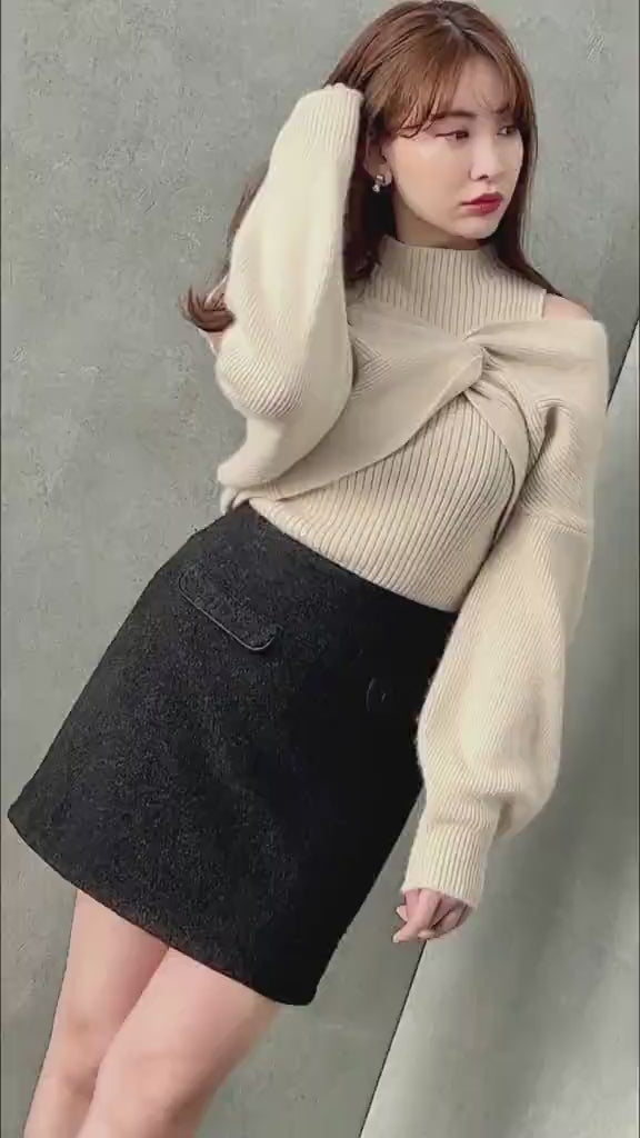 972裾まわりHemingway Wool-Blend Skirt