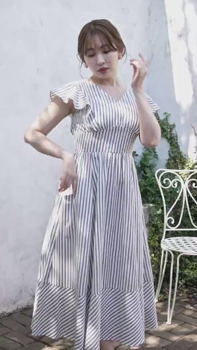 Kerry Striped Ruffle Dress