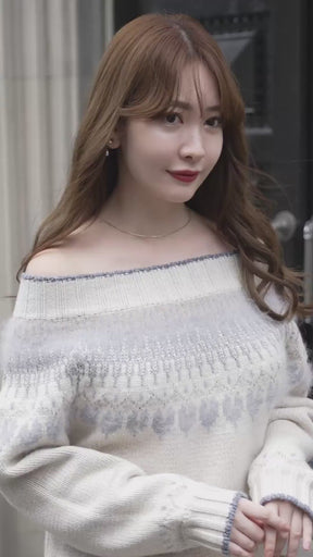 Heart Fair Isle Knit Mini Dress