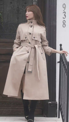 Classical Stand Collar Trench Coat