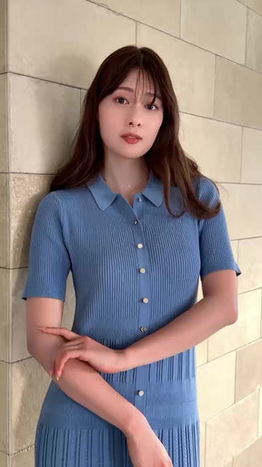 Eyelet Polo Knit Dress