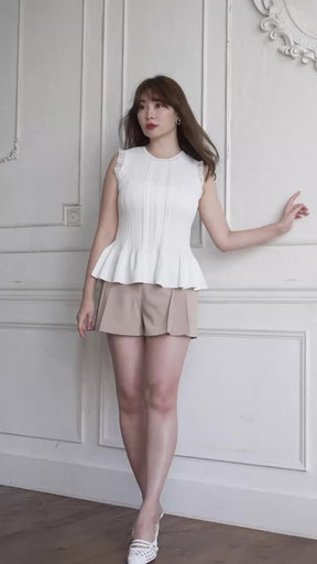 Peplum Ribbed Knit Top