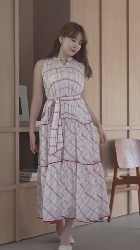 【9月中旬発送】Anduze Belted Check Dress