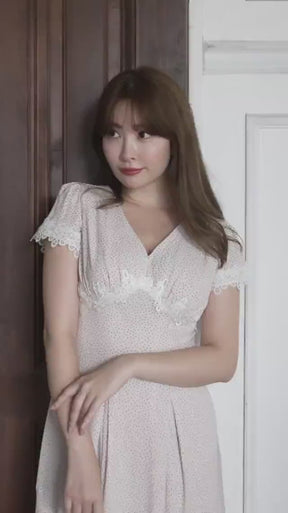 Polka-Dot Lace-Trim Dress