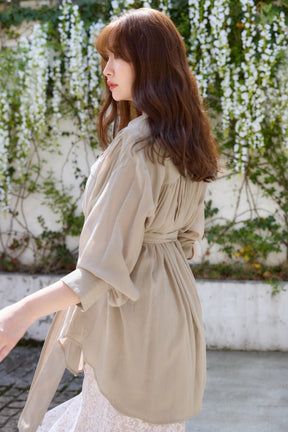 Cotton-blend Voile Sheer Shirt