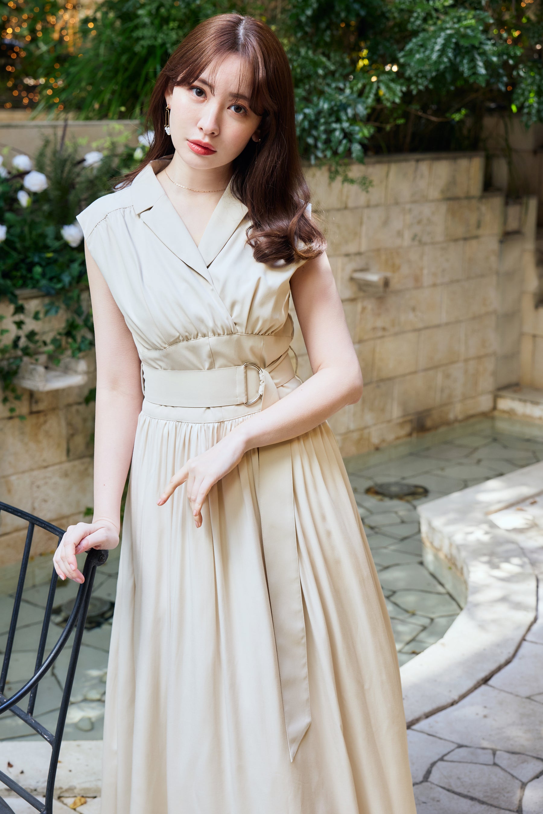 Classic Oxford Belted Dress - ロングワンピース