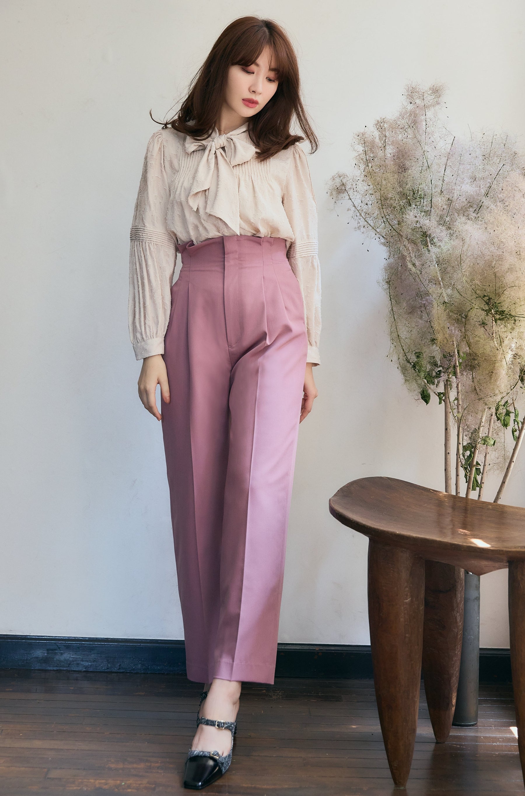 herlipto Back Double Belted Pants-