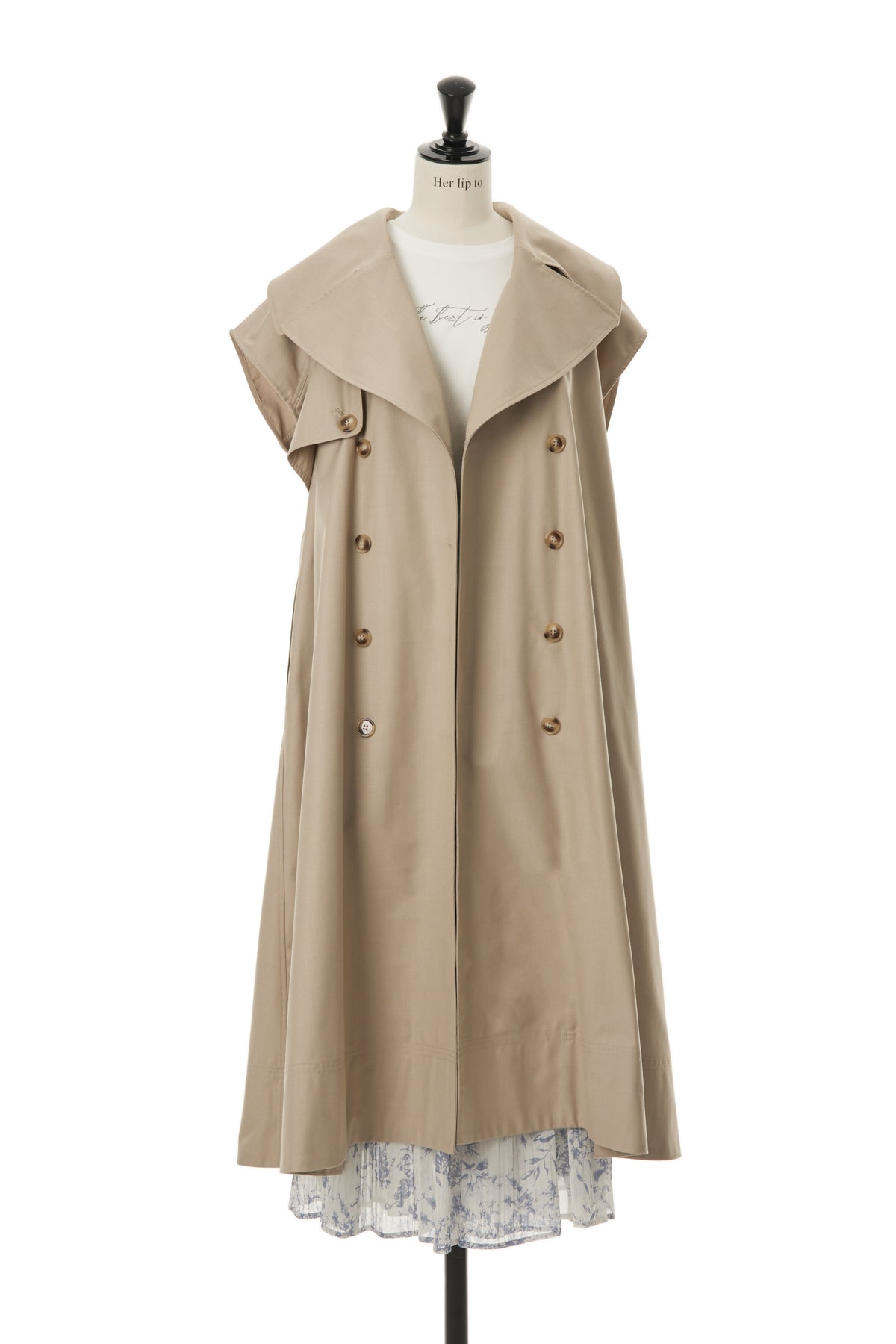 Her lip to Sleeveless Twill Trench Dress-