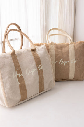 Fringe Linen Tote Bag