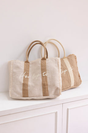 Fringe Linen Tote Bag
