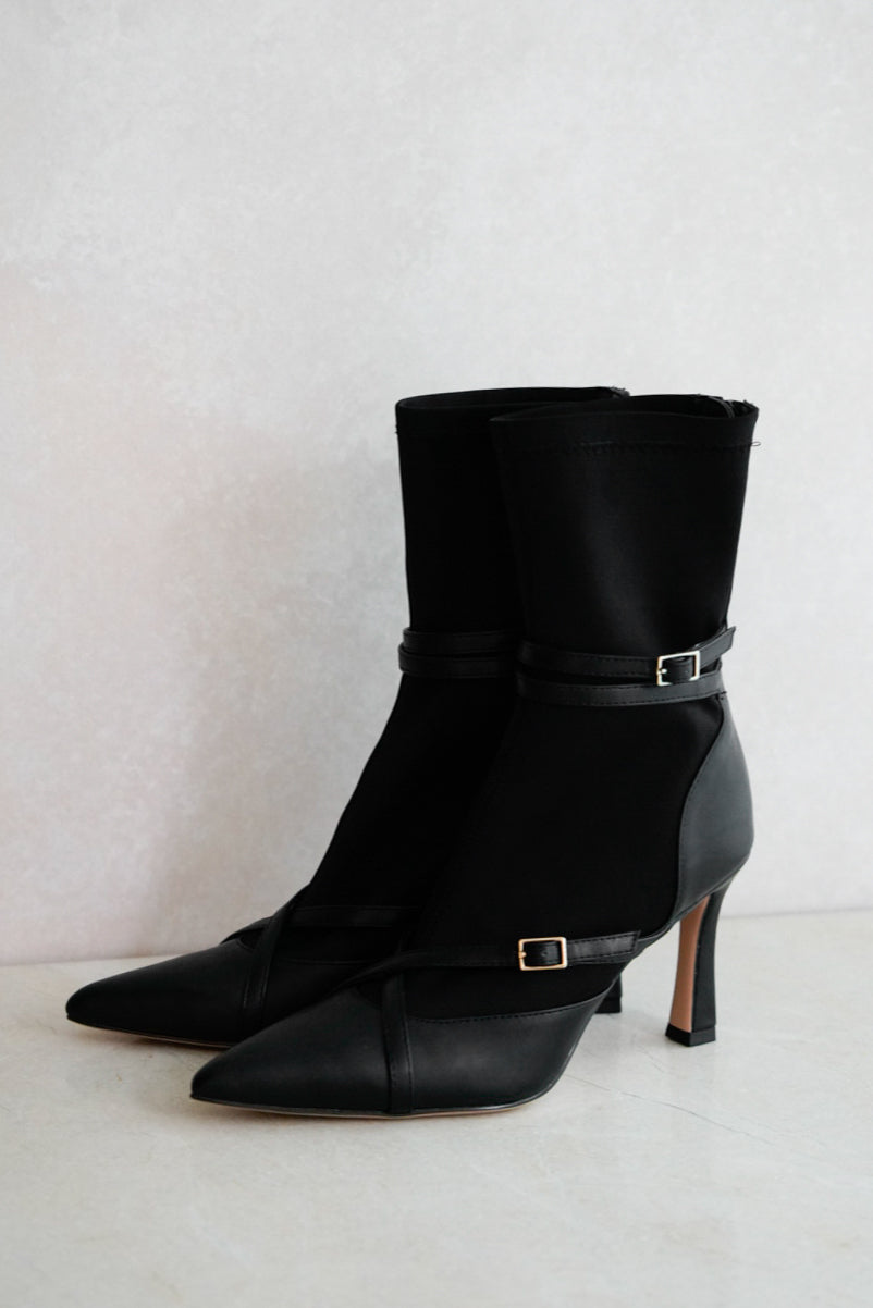 ハーリップトゥ Double Belt Ankle Boots ブーツ ブラック-