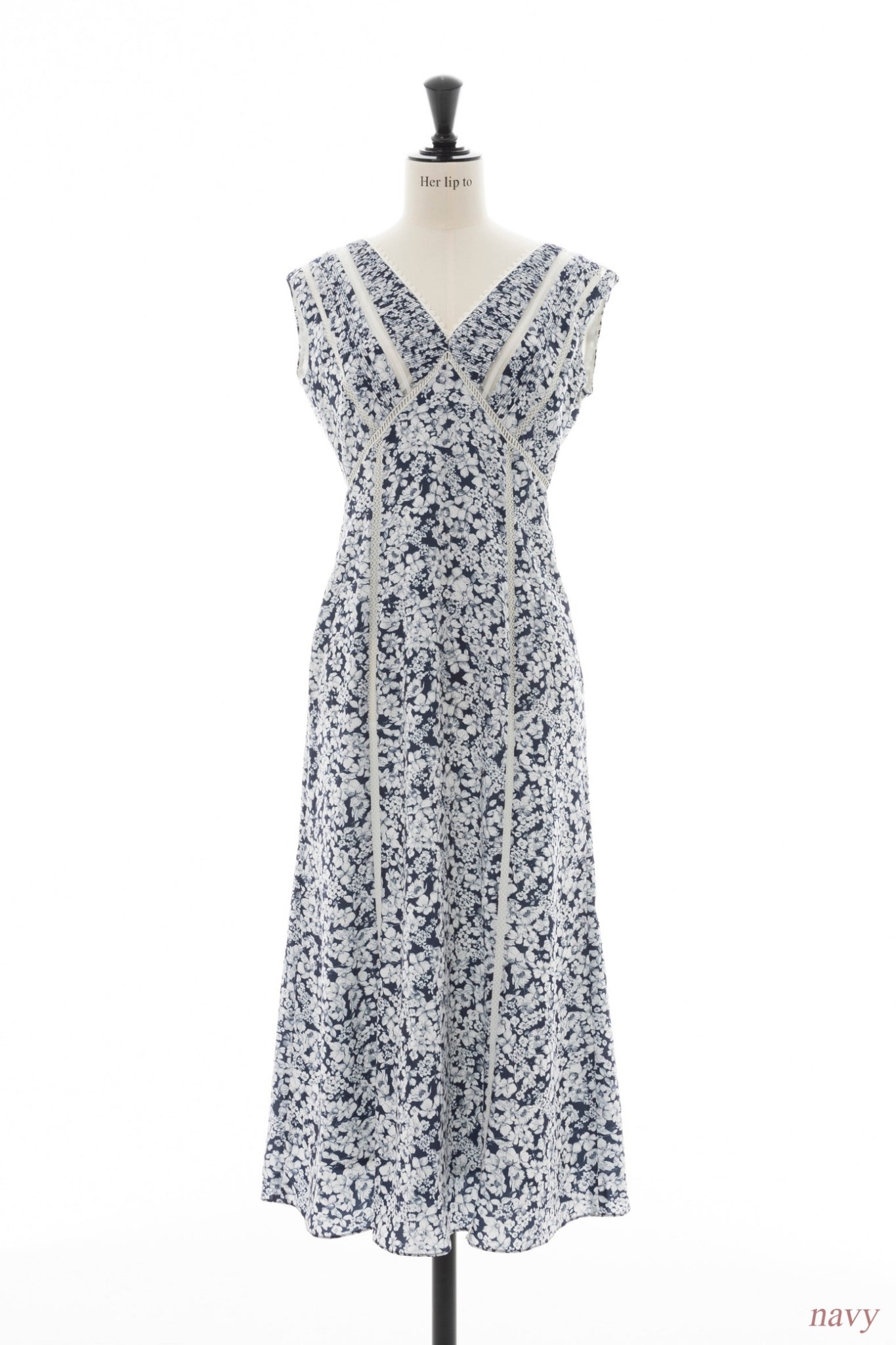 herlipto Lace Trimmed Floral Dress navy | tradexautomotive.com