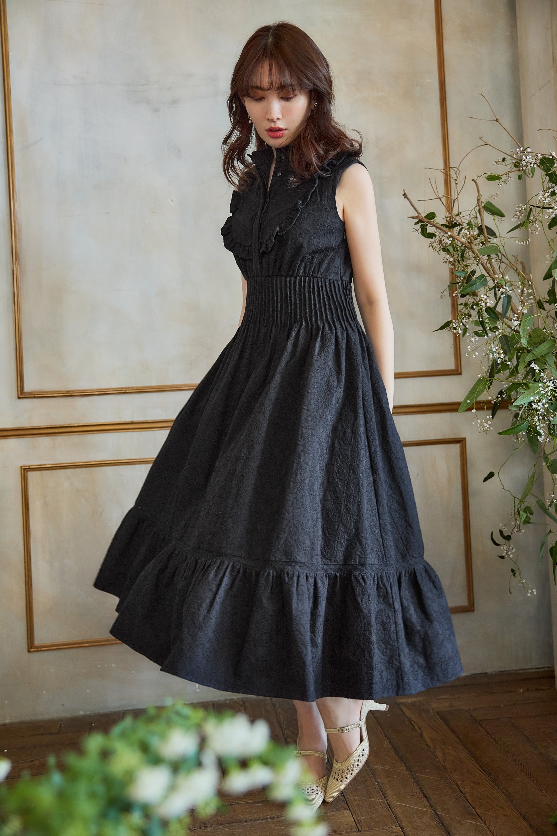 herlipto Paisley Cotton Lace Long Dress - ロングワンピース