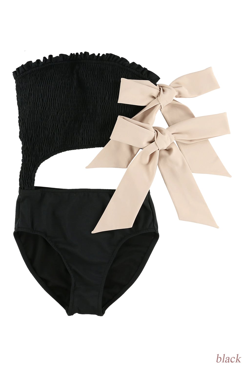 her lip to Double Bow One Piece BLACK 水着